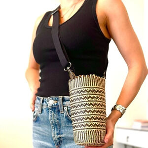 NEW Bali indonesia crossbody bag black and white B&W